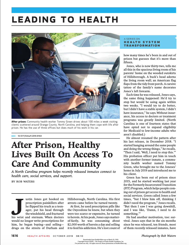 After Prison, Healthy Lives Built on Access to Care and Community