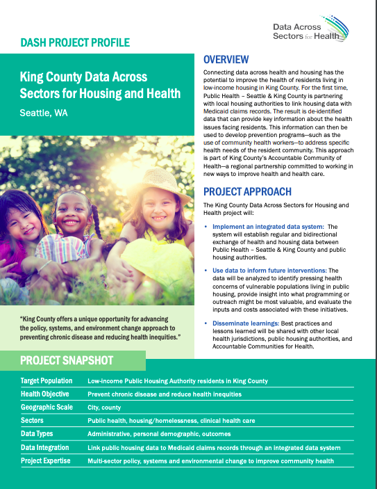 King County Data Across Sectors for Housing and Health