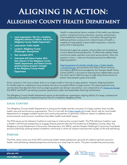 Aligning in Action: Allegheny County Health Department
