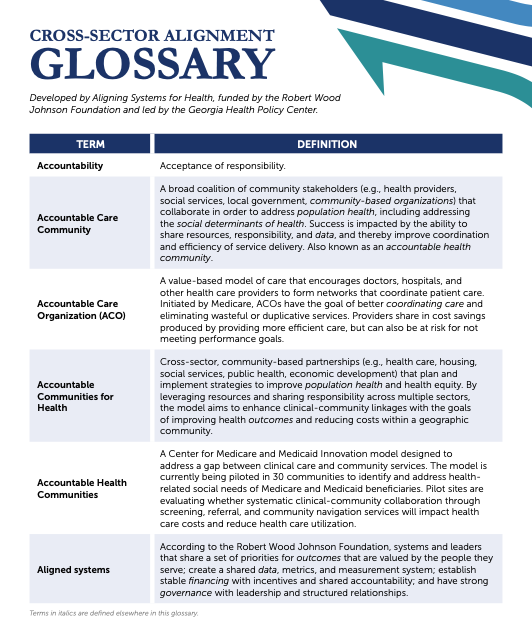 Cross-sector Alignment Glossary