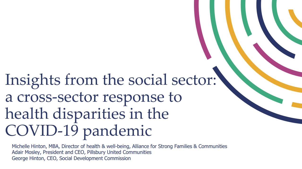 Insights from the social sector: a cross-sector response to health disparities in the COVID-19 pandemic