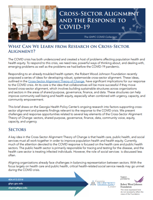 Cross-Sector Alignment And The Response To COVID-19: What Can We Learn From Research On Cross-Sector Alignment?