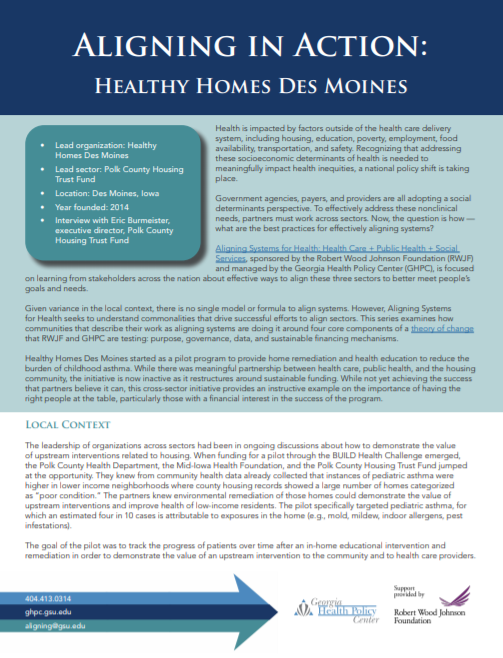 Aligning In Action: Healthy Homes Des Moines