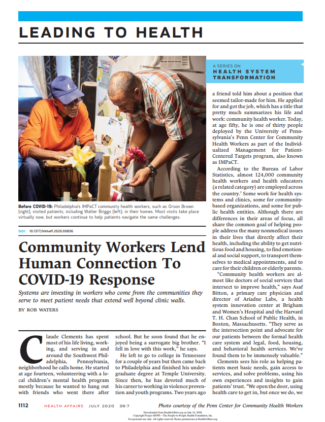 Community Workers Lend Human Connection To COVID-19 Response