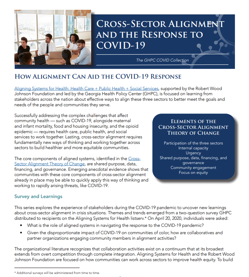 Cross-Sector Alignment And The Response To COVID-19: How Alignment Can Aid the COVID-19 Response