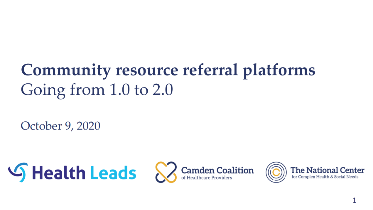 Community resource referral platforms