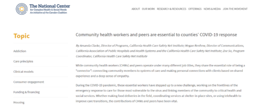 Community Health Workers and Peers are Essential to Counties’ COVID-19 Response
