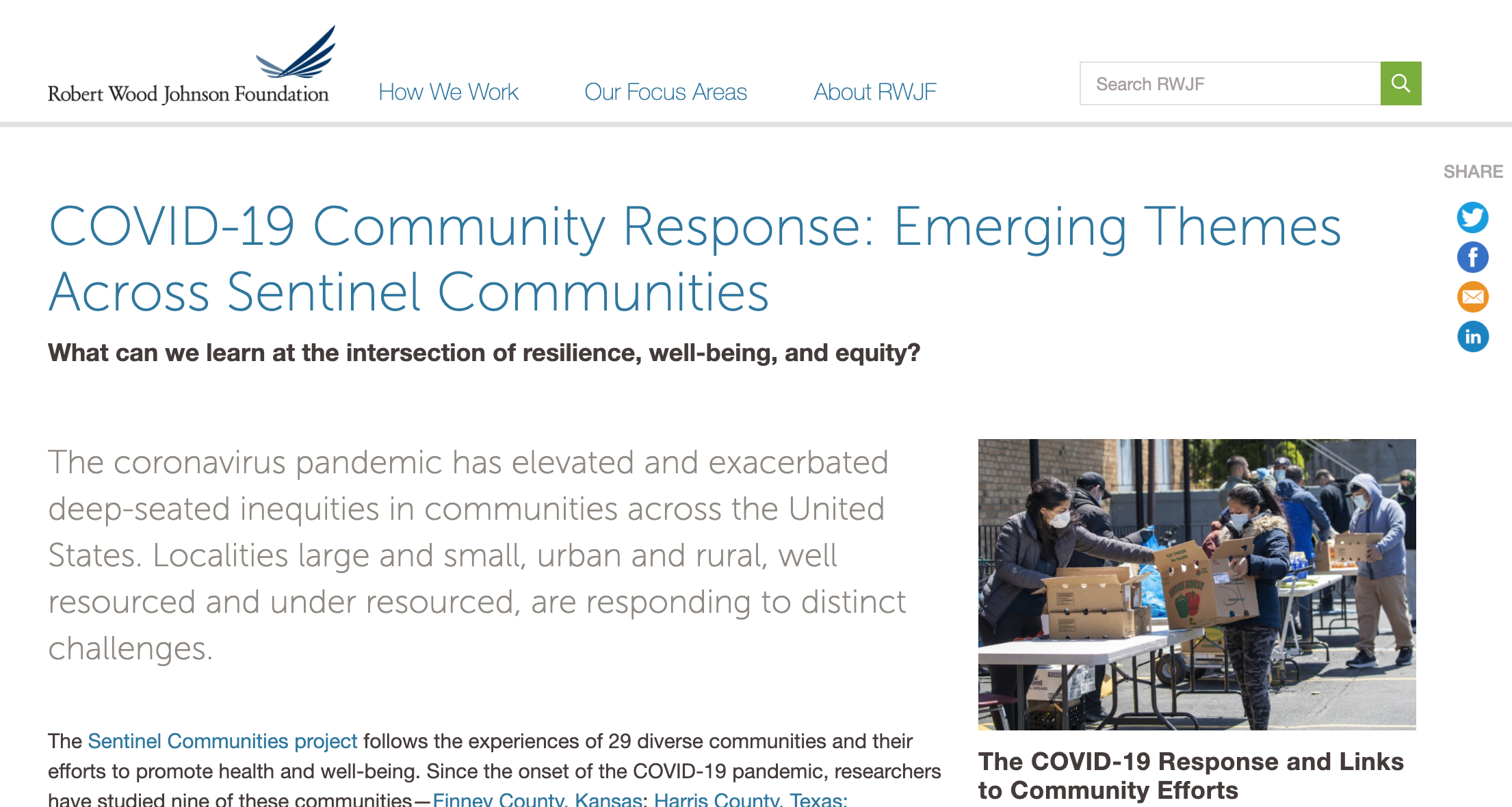 Collaboration in Communities to Address COVID-19