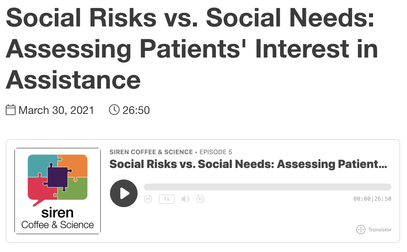 Social Risks vs. Social Needs: Assessing Patients' Interest in Assistance