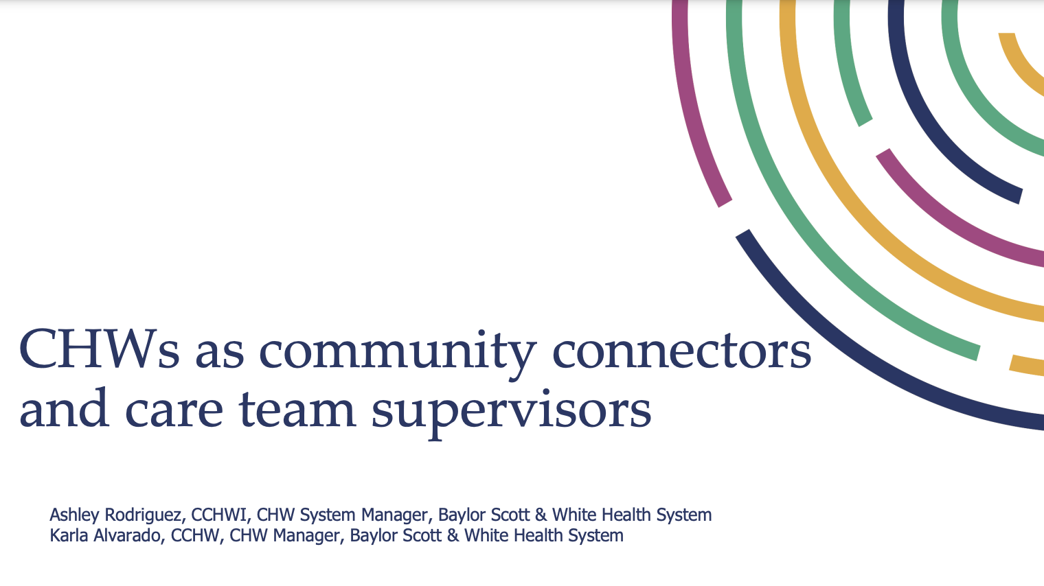 Community Health Workers As Community Connectors and Care Team Supervisors