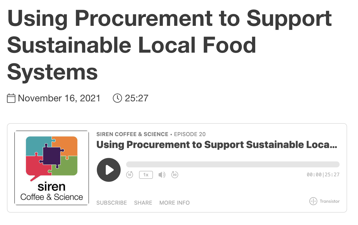 Using Procurement to Support Sustainable Local Food Systems