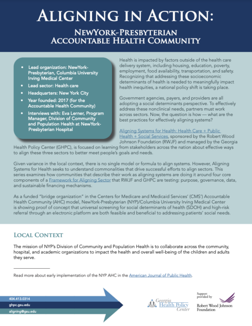 Aligning in Action: NewYork-Presbyterian Accountable Health Community