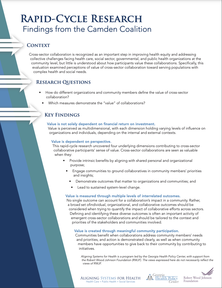 Rapid-Cycle Research: Findings from the Camden Coalition