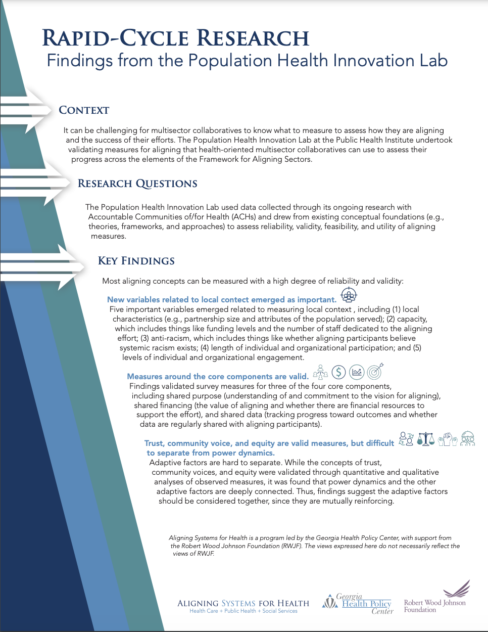 Rapid-Cycle Research: Findings from the Population Health Innovation Lab