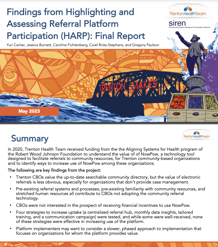 Findings from highlighting and assessing referral platform participation: Final report