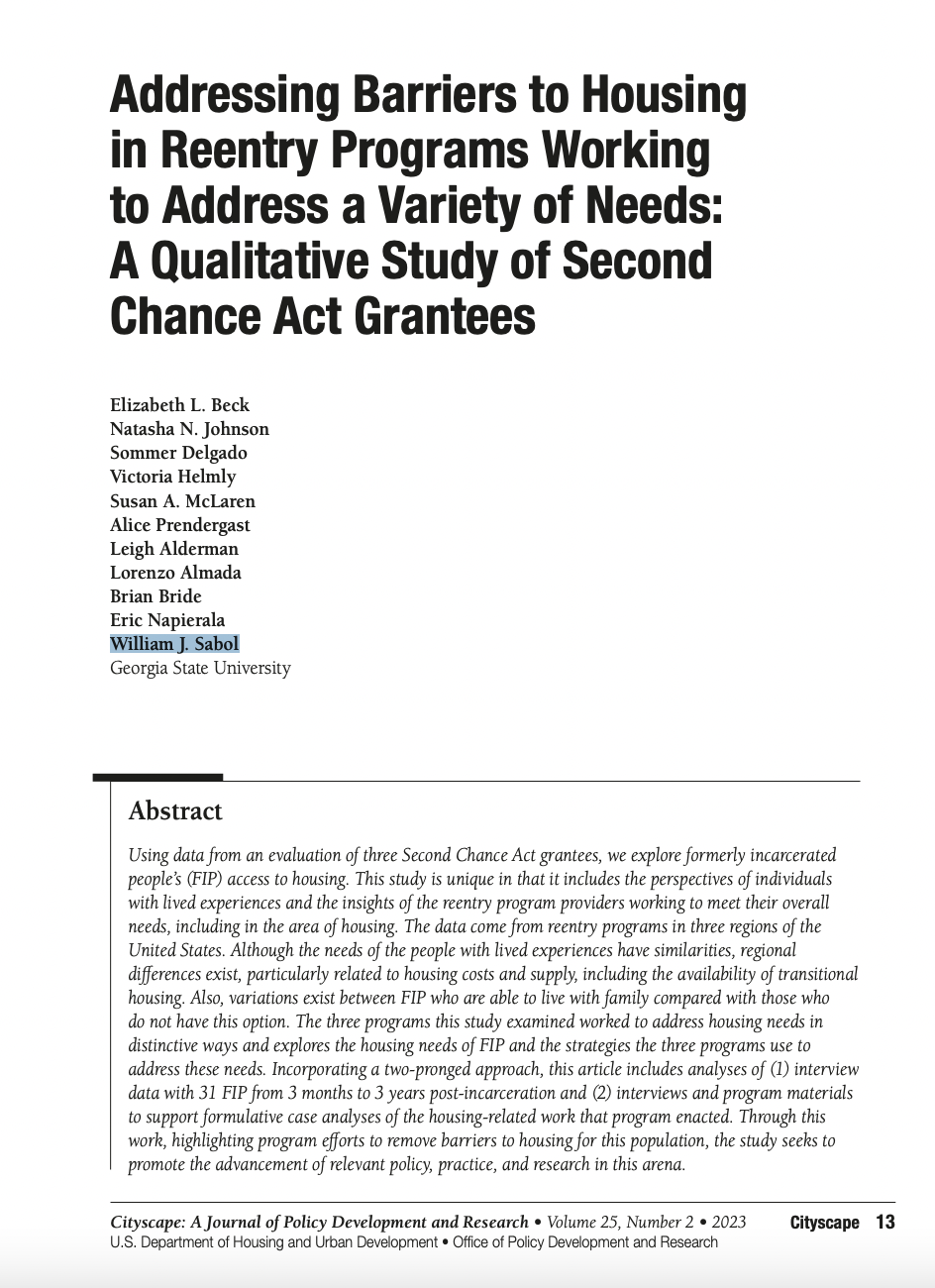 Addressing Barriers to Housing in Reentry Programs: A Qualitative Study of Second Chance Act Grantees