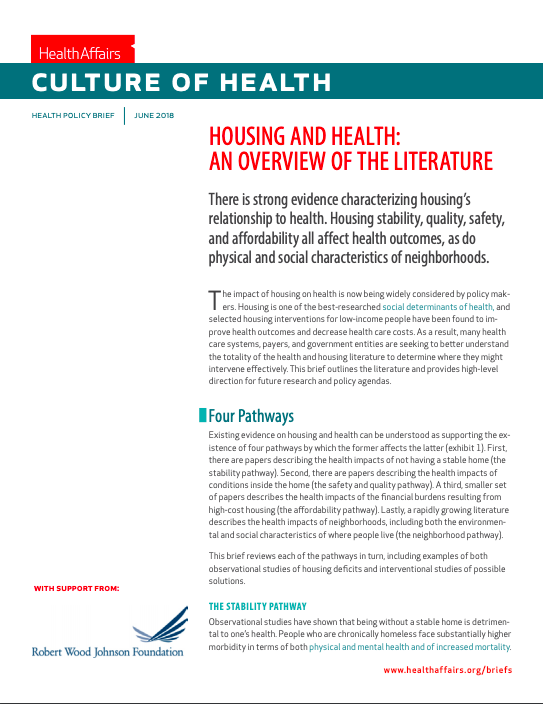 Housing and Health: An Overview of the Literature