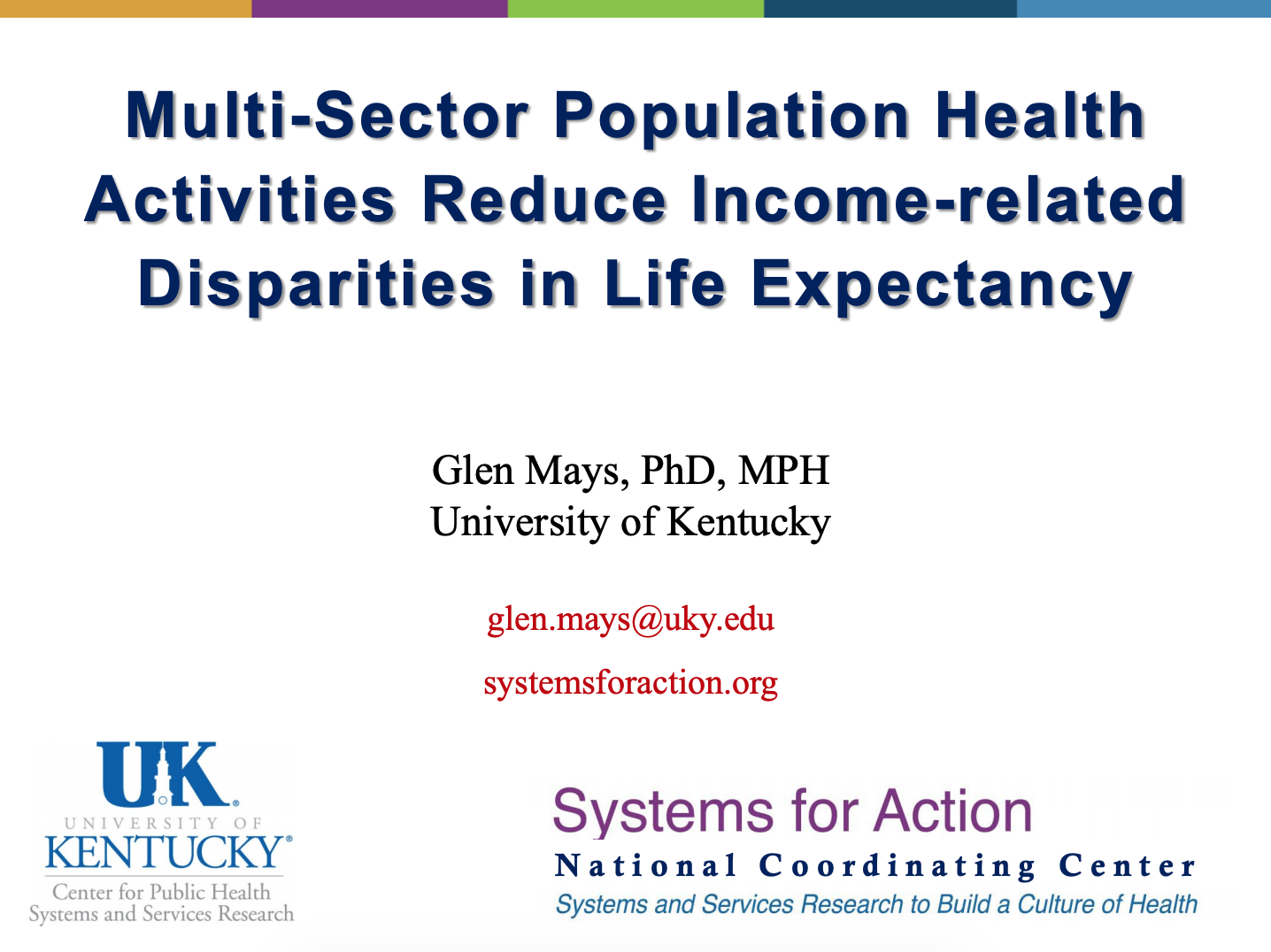 Multi-Sector Population Health Activities Reduce Income-related Disparities in Life Expectancy