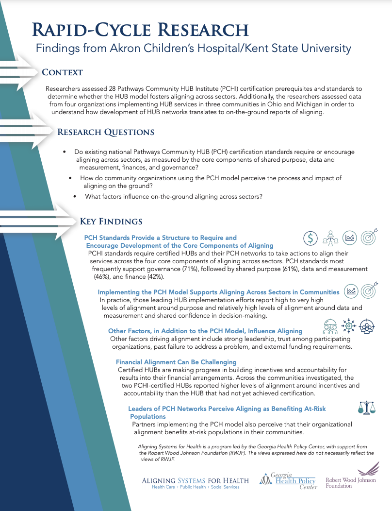 Aligning Systems for Health: Rapid-Cycle Research Findings from Akron Children’s Hospital/Kent State University