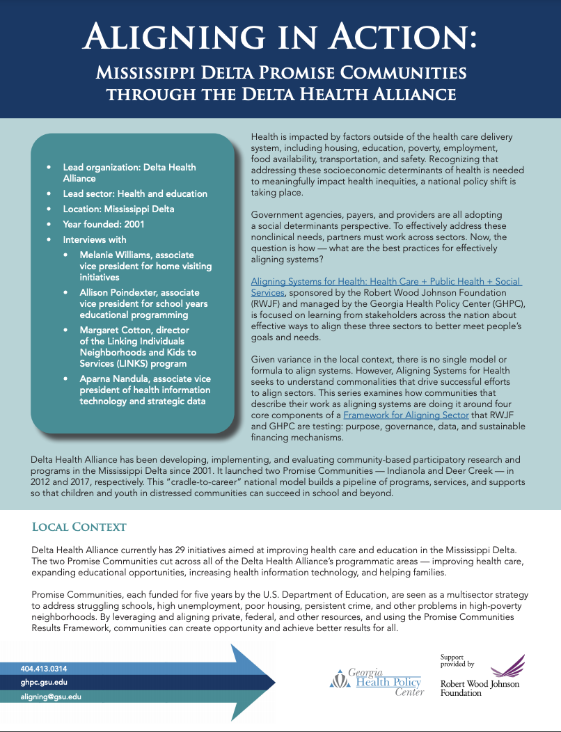 Aligning in Action: Mississippi Delta Promise Communities through the Delta Health Alliance