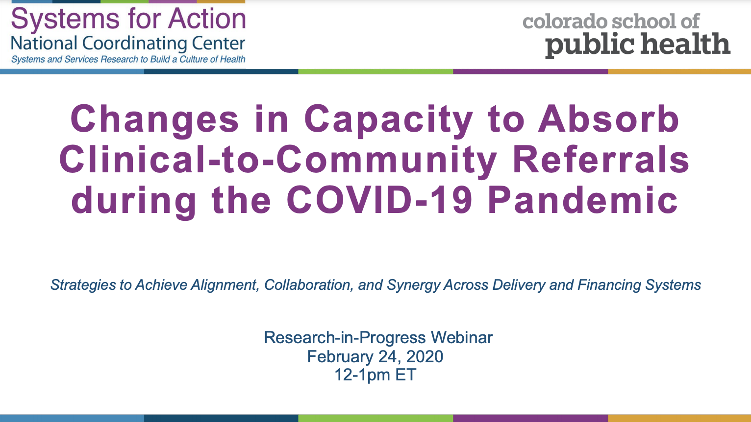 Changes in Capacity to Absorb Clinical-to-Community Referrals during the COVID-19 Pandemic