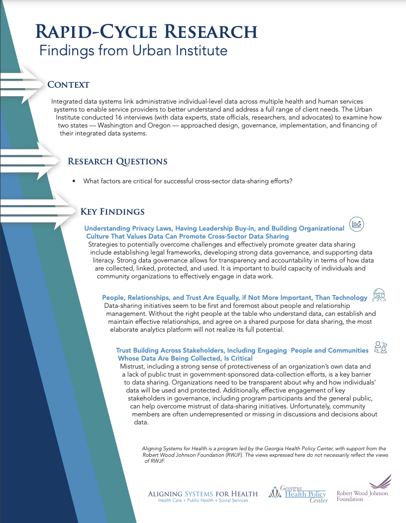 Page of Aligning Systems for Health brief with text and branding