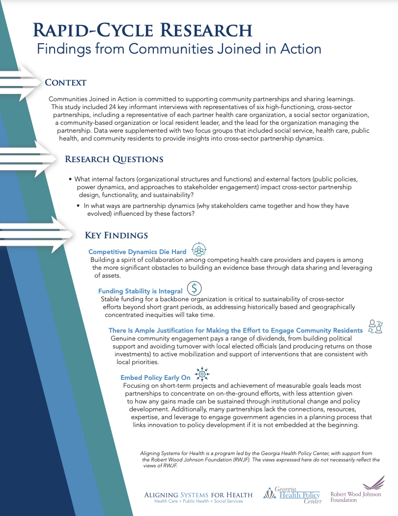 Page of Aligning Systems for Health brief with text and branding