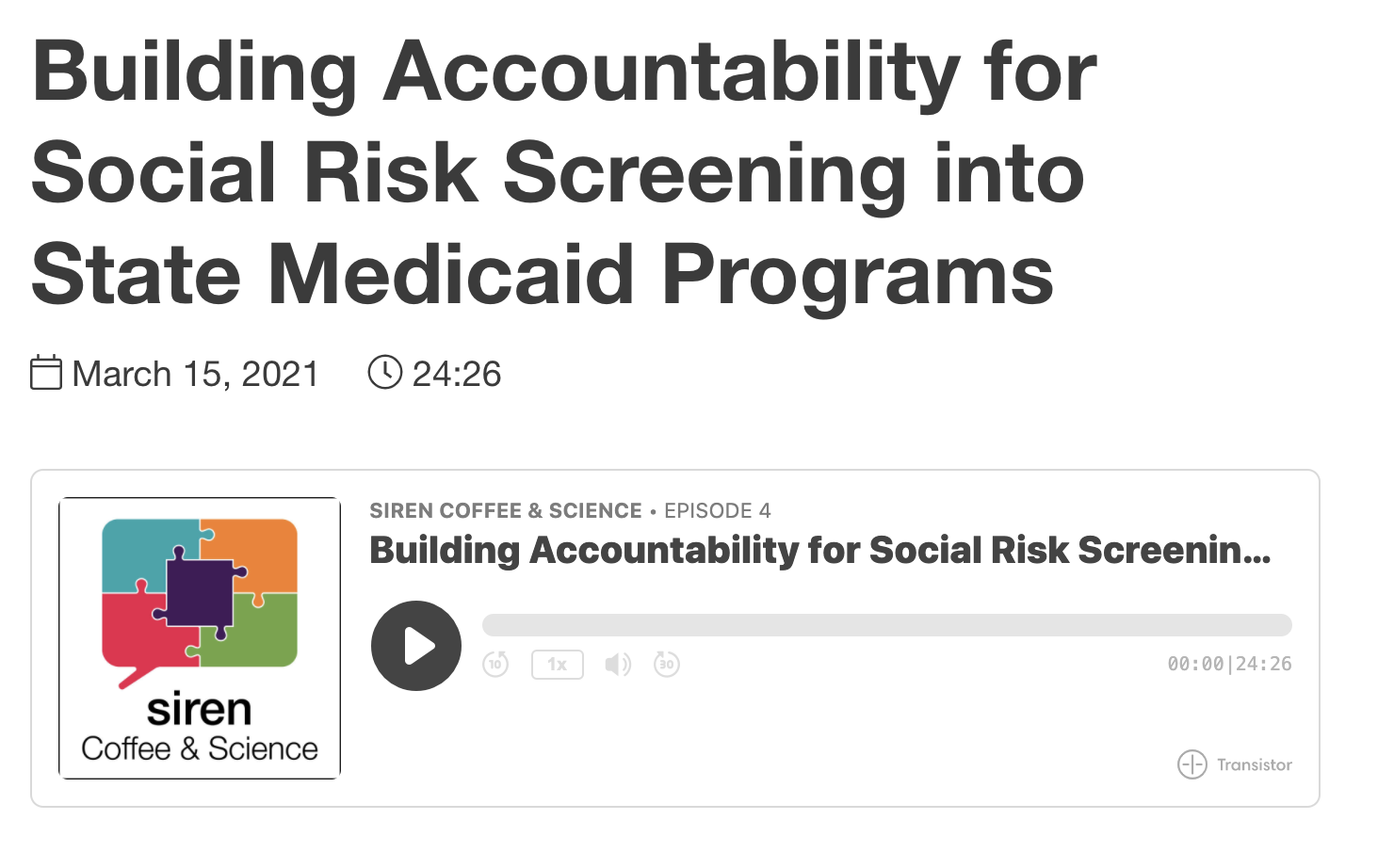 Building Accountability for Social Risk Screening into State Medicaid Programs