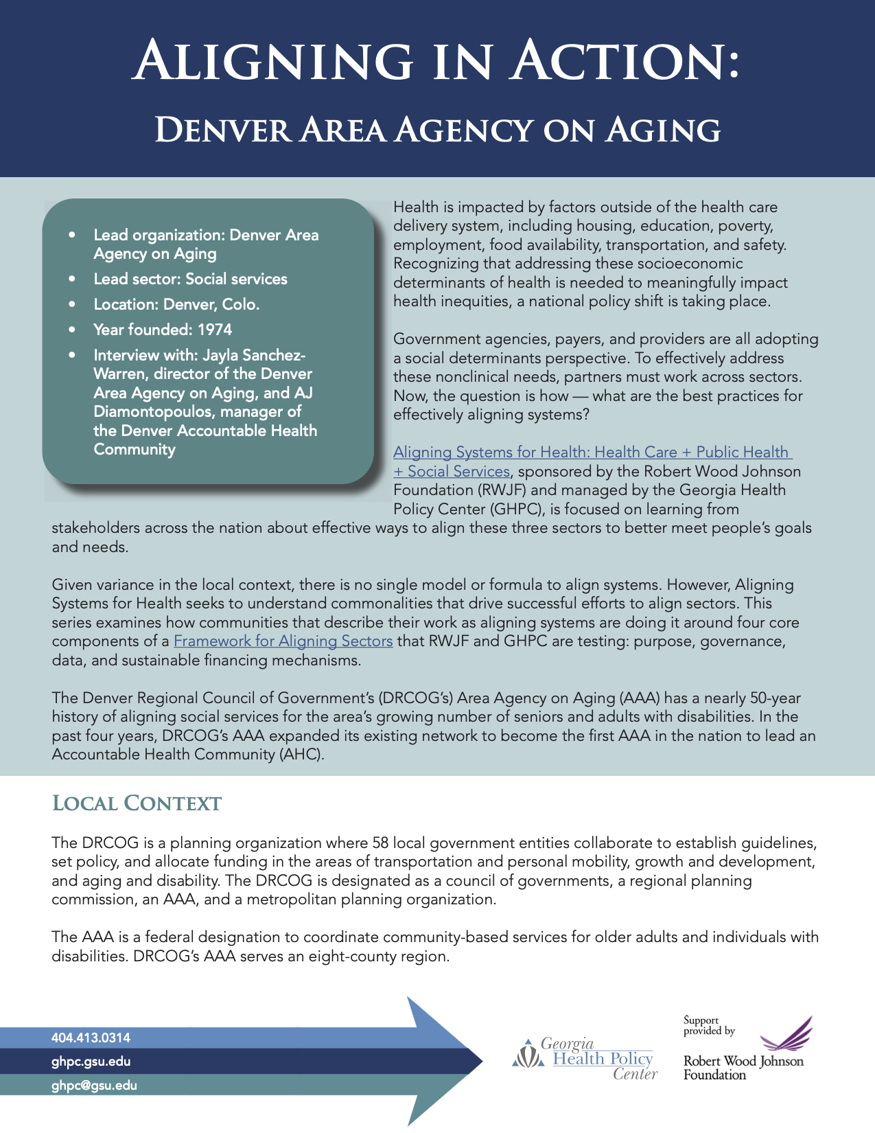 Aligning in Action: Denver Area Agency on Aging