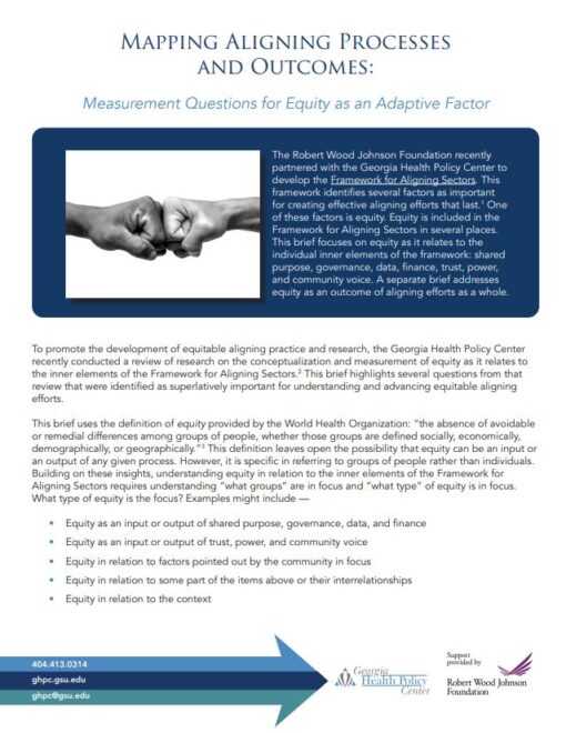 Mapping Aligning Processes and Outcomes: Measurement Questions for Equity as an Adaptive Factor