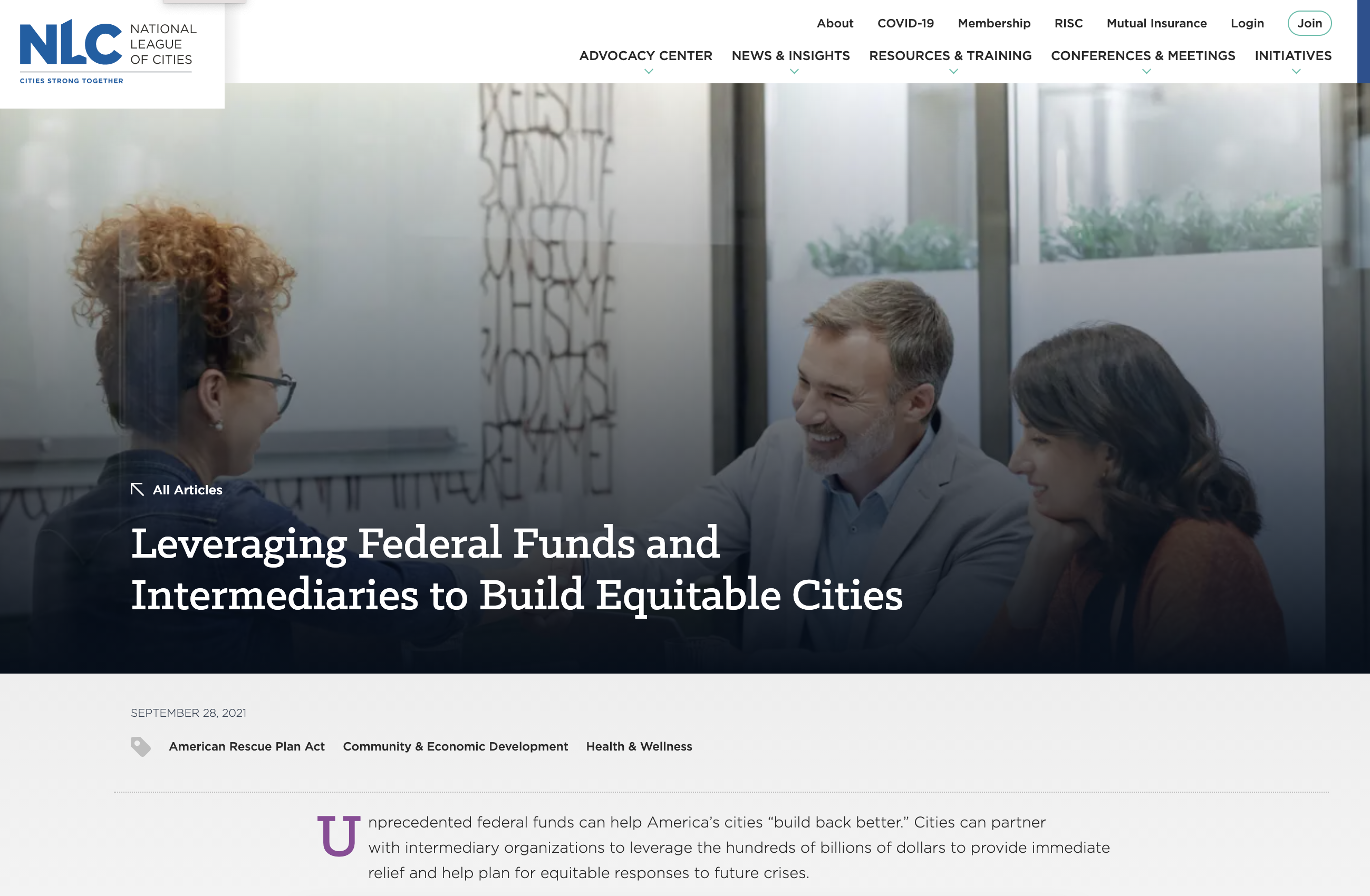 Leveraging Federal Funds and Intermediaries to Build Equitable Cities