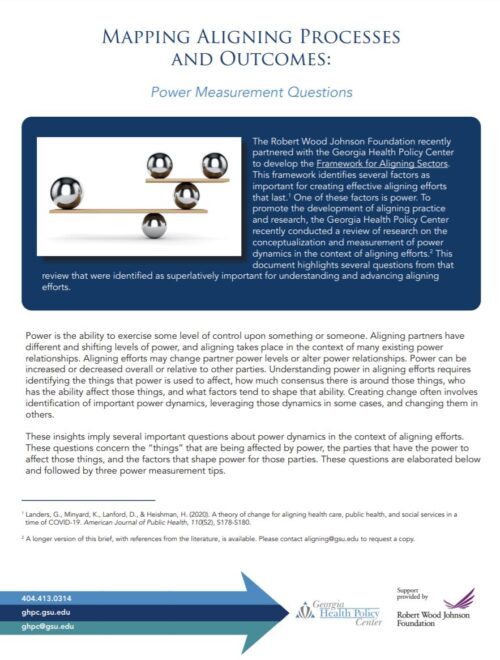 Mapping Aligning Processes and Outcomes: Power Measurement Questions