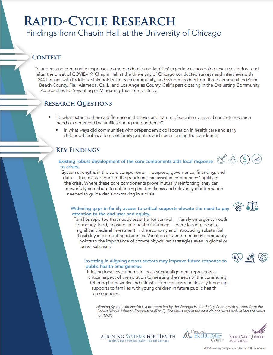 Aligning Systems for Health: Rapid-Cycle Research Findings from Chapin Hall at the University of Chicago