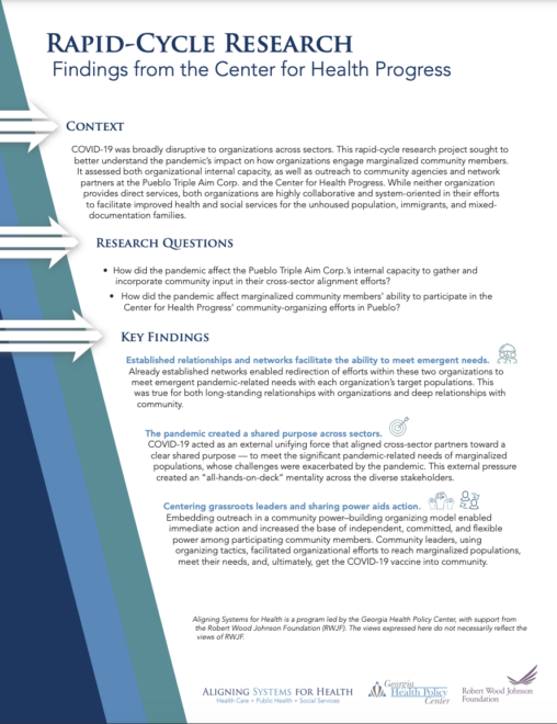 Rapid-Cycle Research: Findings from the Center for Health Progress