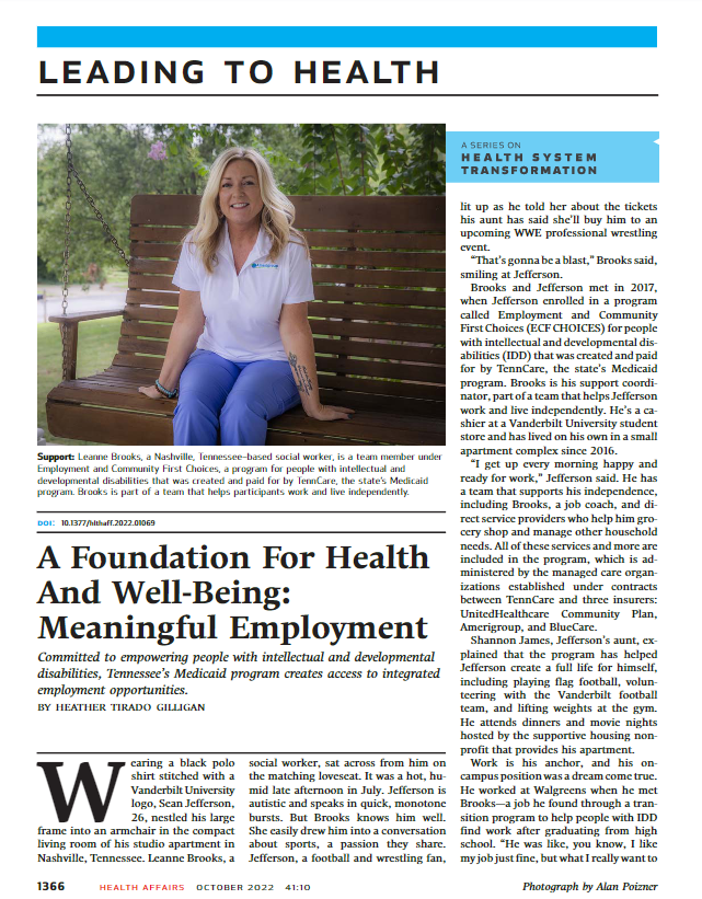 A Foundation For Health And Well-Being: Meaningful Employment
