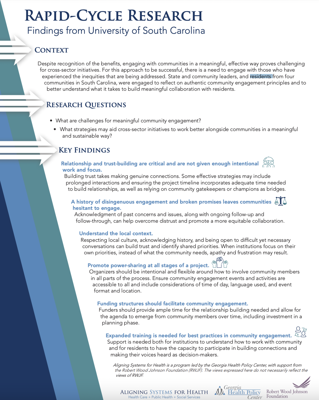 Rapid-Cycle Research Findings from the University of South Carolina