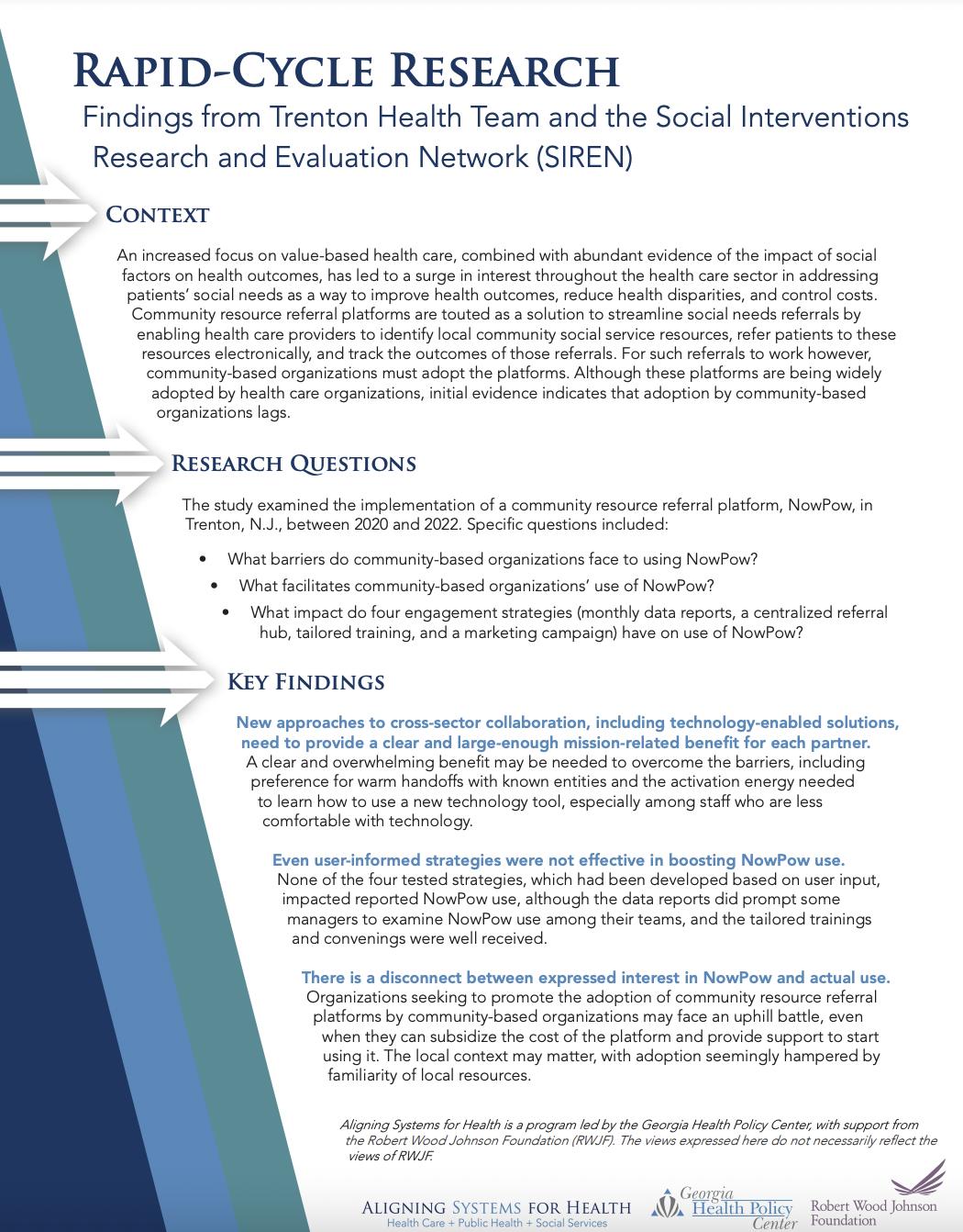 Findings from Trenton Health Team and the Social Interventions Research and Evaluation Network (SIREN)