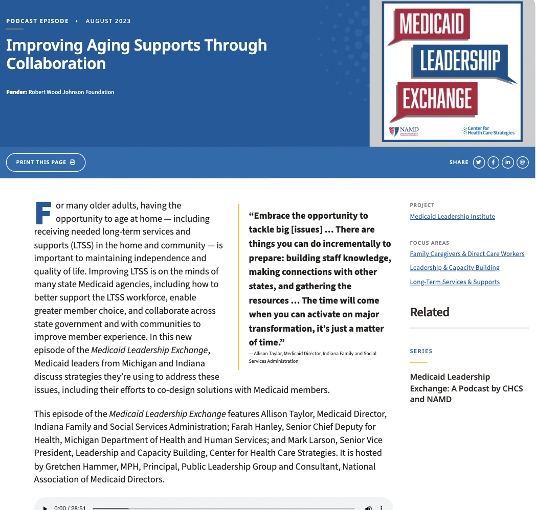 Improving Aging Supports Through Collaboration