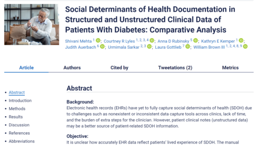 Social Determinants of Health Documentation in Structured and Unstructured Clinical Data of Patients With Diabetes: Comparative Analysis